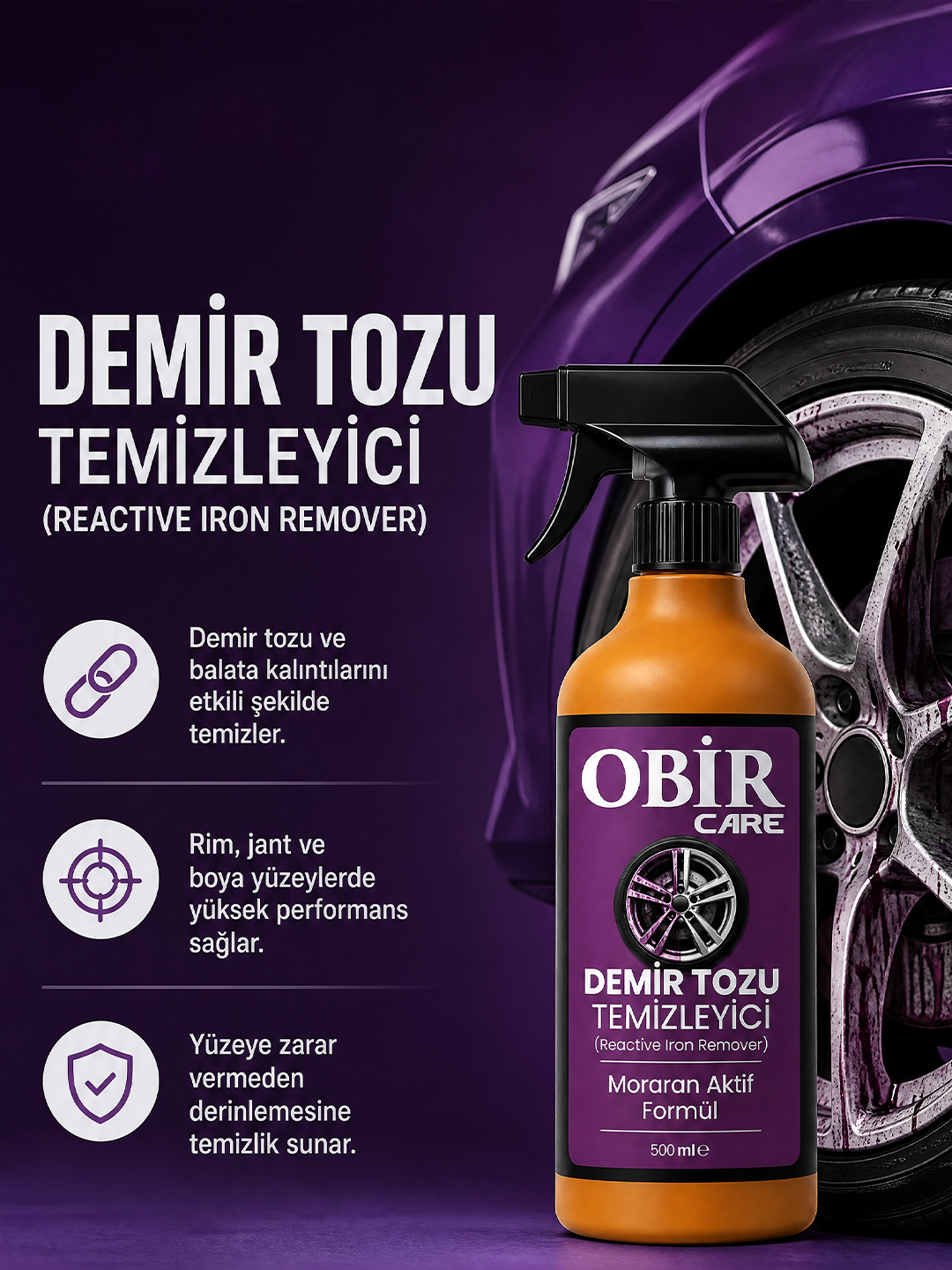 Demir Tozu Temizleyici 500 ml – Jant Bakımı