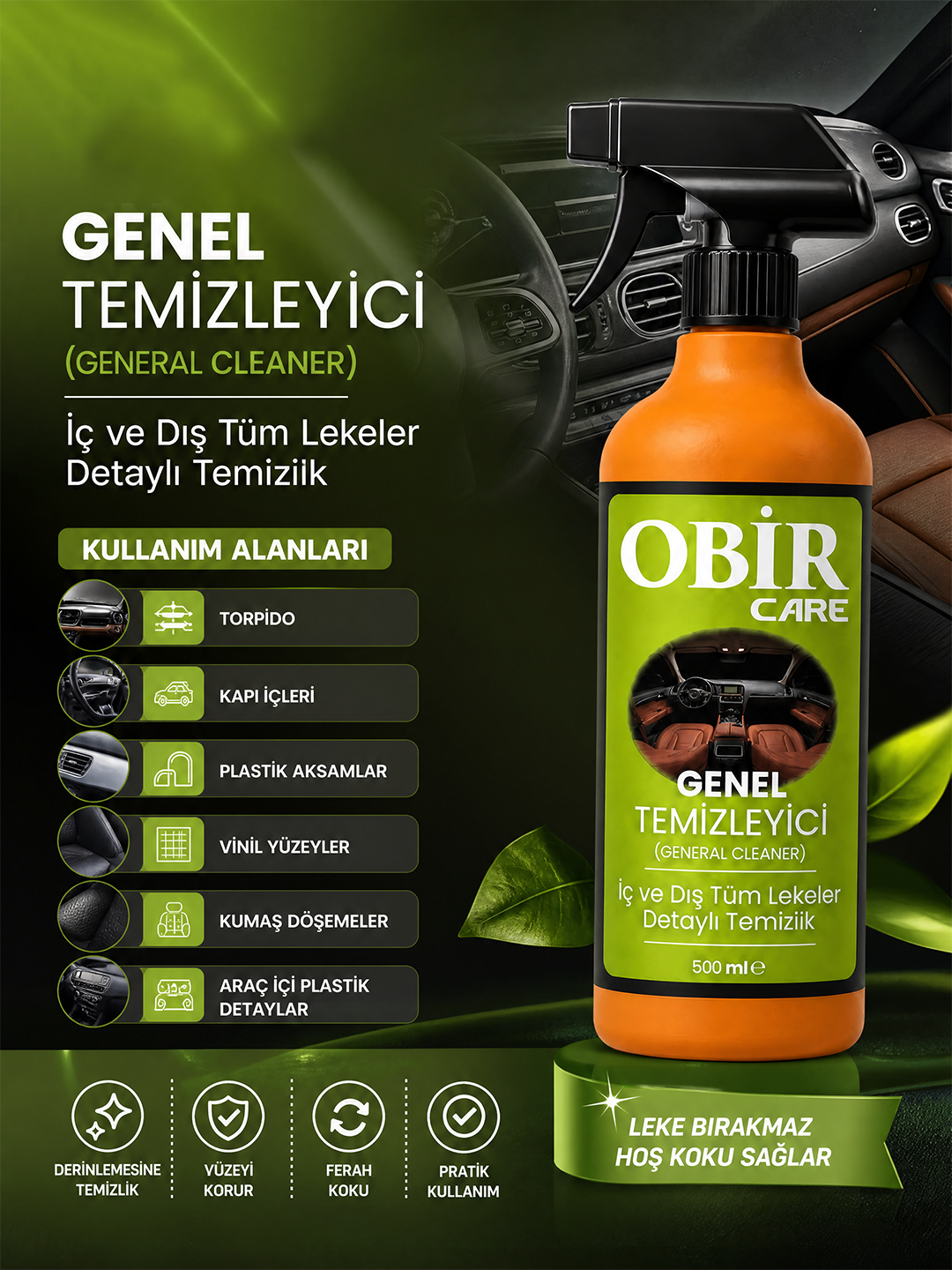 Araç İçi Genel Temizleyici 500 ml – Torpido & Döşeme
