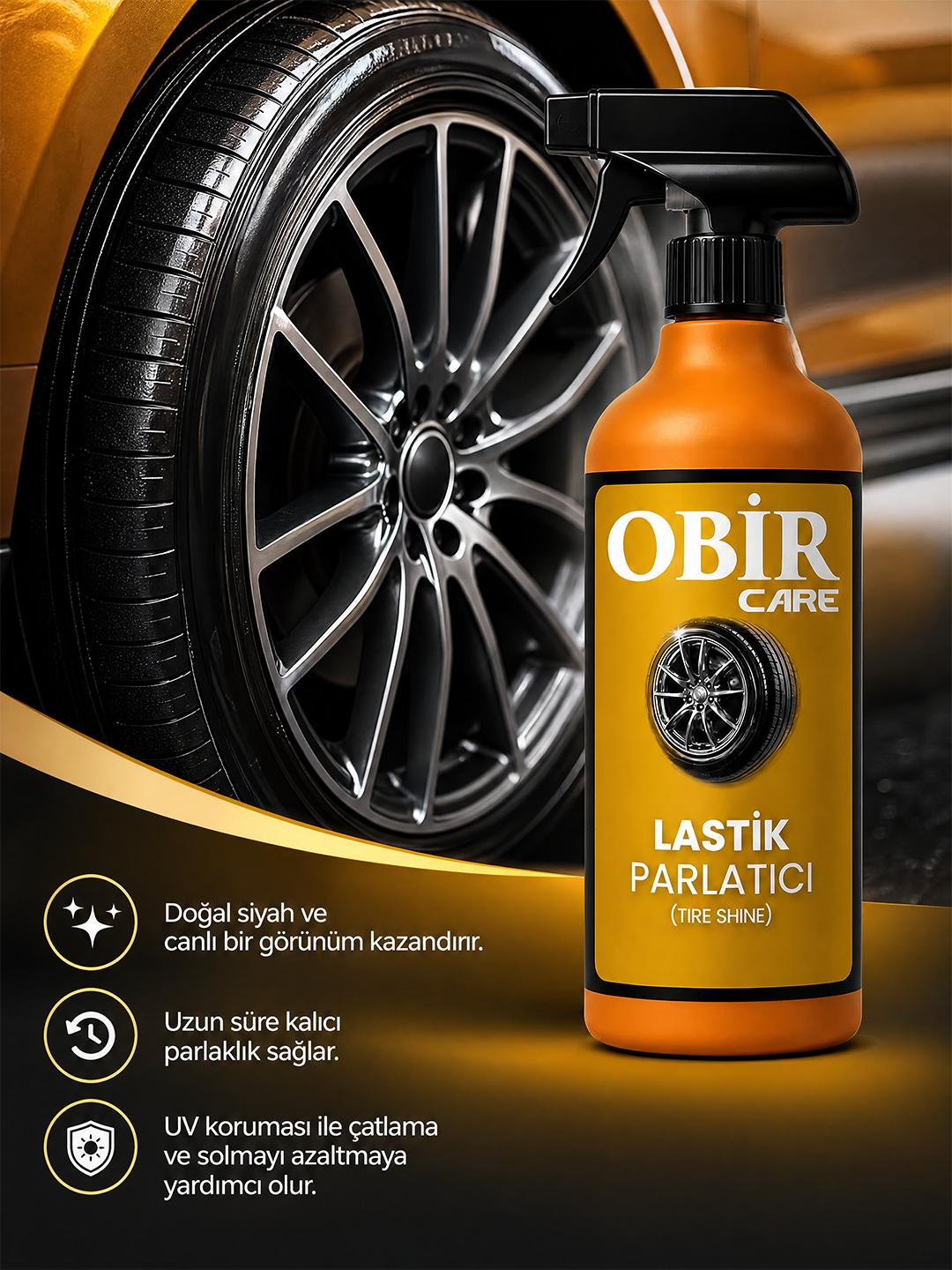 Lastik Parlatıcı 500 ml – Uzun Ömürlü Siyah Parlaklık