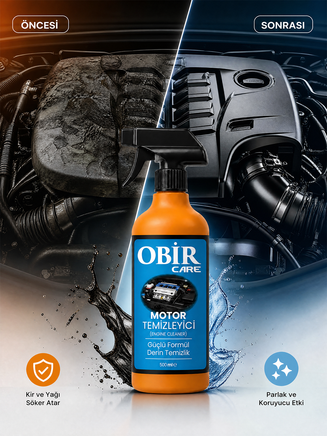 Motor Temizleyici 500 ml – Güçlü Yağ ve Kir Sökücü